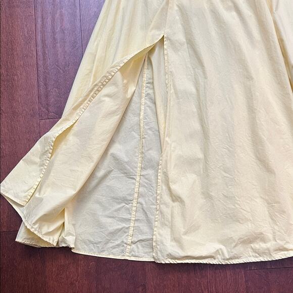 Commense Midi Bustier Strapless Yellow Dress with Front Slit, Size XS - Picture 7 of 16